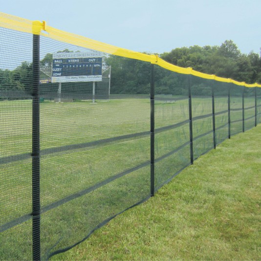Premium Grand Slam 4' H x 314' Long In-Ground Portable Baseball Outfield Fencing Kit (Loop Style, 10' Pole Interval) - Green