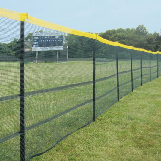 Grand Slam 4' H x 50' Long In-Ground Portable Baseball Outfield Fencing Kit (Loop Style, 10' Pole Interval) - Green