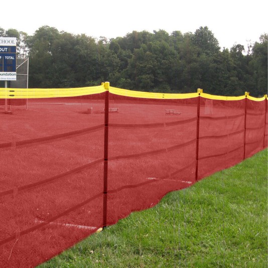 Grand Slam Above Ground 4' H x (Custom Length)(Price is Per Foot) Portable Outfield Fencing Kit (Loop Style, 10' Pole Interval) - Red