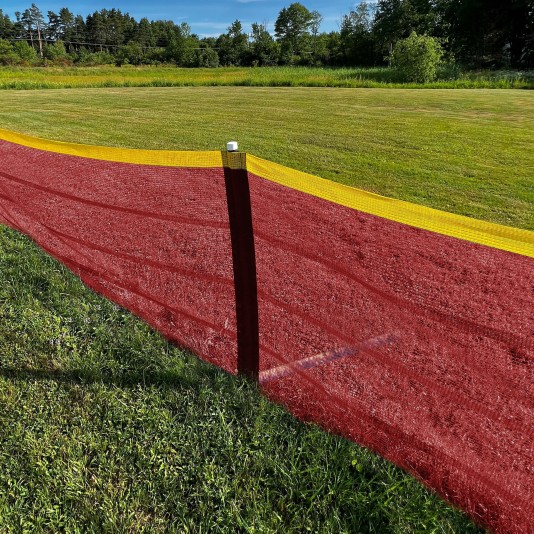 Grand Slam Heavy Duty Above Ground 4' H x (Custom Length)(Price is Per Foot) Portable Outfield Fencing Kit (Pocket Style, 10' Pole Interval) - Red