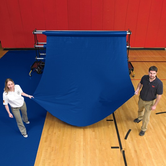 GymGuard 10' x 100' 10oz Lightweight Vinyl Gym Floor Cover - Custom Color