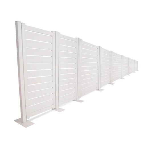 Mod-Fence 8ft Temporary x 20ft Temporary Privacy Fence Kit | 5 Panels and 6 Posts | Ships Preassembled