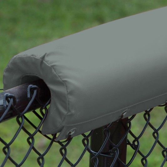 EnviroSafe 1" Thick x 6' Long Premium Baseball Fence Rail Top Padding - Gray