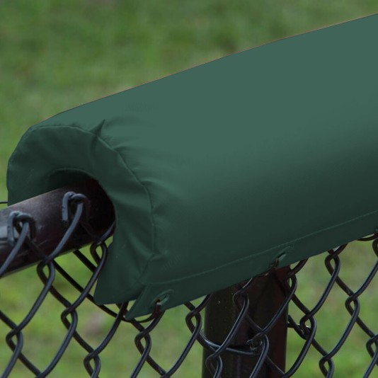 EnviroSafe 1" Thick x 8' Long Premium Baseball Fence Rail Top Padding (Vinyl Covered With Grommets) - Maple Green