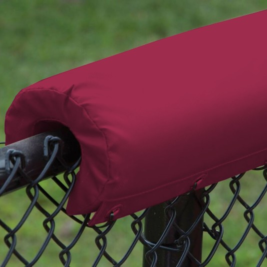 EnviroSafe 1" Thick x 6' Long Premium Baseball Fence Rail Top Padding - Maroon