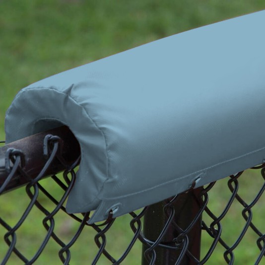 EnviroSafe 1" Thick x 8' Long Premium Baseball Fence Rail Top Padding - Sky Blue