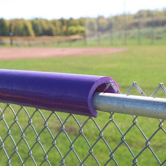 SafeFoam 8' Long Premium Tough Skin Rail Padding Baseball Fence Top Padding - Purple