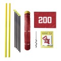 Premium Grand Slam 4' H x 314' Long In-Ground Portable Baseball Outfield Fencing Kit (Loop Style, 10' Pole Interval) - Red