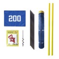 Premium Grand Slam Heavy Duty 4' H x 314' Long In-Ground Portable Baseball Outfield Fencing Kit (Pocket Style, 10' Pole Interval) - Blue