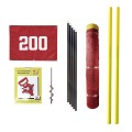 Premium Grand Slam Heavy Duty 4' H x 314' Long In-Ground Portable Baseball Outfield Fencing Kit (Pocket Style, 10' Pole Interval) - Red