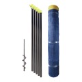 Grand Slam 4' H x 150' Long In-Ground Portable Baseball Outfield Fencing Kit (Loop Style, 5' Pole Interval) - Blue