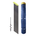Grand Slam 4' H x 50' Long In-Ground Portable Baseball Outfield Fencing Kit (Loop Style, 5' Pole Interval) - Blue