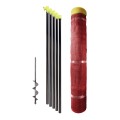 Grand Slam 4' H x 50' Long In-Ground Portable Baseball Outfield Fencing Kit (Loop Style, 5' Pole Interval) - Red