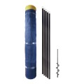 Grand Slam Heavy Duty 4' H x 50' Long In-Ground Portable Baseball Outfield Fencing Kit (Pocket Style, 5' Pole Interval) - Blue