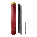 Grand Slam Heavy Duty 4' H x 50' Long In-Ground Portable Baseball Outfield Fencing Kit (Pocket Style, 10' Pole Interval) - Red