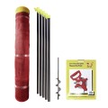 Grand Slam 4' H x 314' Long In-Ground Portable Baseball Outfield Fencing Kit (Loop Style, 5' Pole Interval) - Red