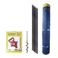 Grand Slam Heavy Duty 4' H x 314' Long In-Ground Portable Baseball Outfield Fencing Kit (Pocket Style, 10' Pole Interval) - Blue