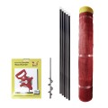 Grand Slam Heavy Duty 4' H x 314' Long In-Ground Portable Baseball Outfield Fencing Kit (Pocket Style, 10' Pole Interval) - Red