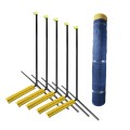 Grand Slam Above Ground 4' H x 100' Long Portable Outfield Fencing Kit (Loop Style, 10' Pole Interval) - Blue