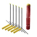 Grand Slam Above Ground 4' H x 150' Long Portable Outfield Fencing Kit (Loop Style, 5' Pole Interval) - Red