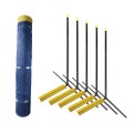 Grand Slam Heavy Duty Above Ground 4' H x 100' Long Portable Outfield Fencing Kit (Pocket Style, 5' Pole Interval) - Blue