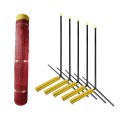 Grand Slam Heavy Duty Above Ground 4' H x 150' Long Portable Outfield Fencing Kit (Pocket Style, 5' Pole Interval) - Red