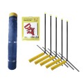 Grand Slam Heavy Duty Above Ground 4' H x 314' Long Portable Outfield Fencing Kit (Pocket Style, 5' Pole Interval) - Blue