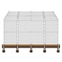 Baseball and Softball Field Steel Backstop Kit - 15' High x 20' Wide x 20' Wings with Canopy (Galvanized)
