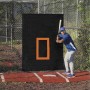 CageSaver 5' x 7' Heavy-Duty Baseball Baseball Batting Cage Backdrop, Chain Link Protector 30oz - Black & Orange