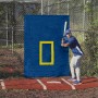 CageSaver 5' x 7' Heavy-Duty Baseball Baseball Batting Cage Backdrop, Chain Link Protector 30oz - Navy Blue Yellow