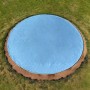 FieldSaver Endurcoat 10' Round Rain Baseball Spot Cover with 5 Stakes (18 oz Vinyl) Sky Blue