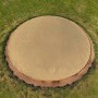 FieldSaver Endurcoat 10' Round Rain Baseball Spot Cover with 5 Stakes (18 oz Vinyl) Tan