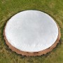 FieldSaver Endurcoat 10' Round Rain Baseball Spot Cover with 5 Stakes (18 oz Vinyl) White
