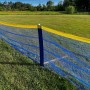 Grand Slam Baseball Heavy Duty Above Ground 4' H x 100' Long Portable Outfield Fencing Kit (Pocket Style, 10' Pole Interval) - Blue