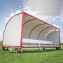 CoverSports 15' Wide Vinyl Covered Portable Team Shelter Including Hardware and Wheels