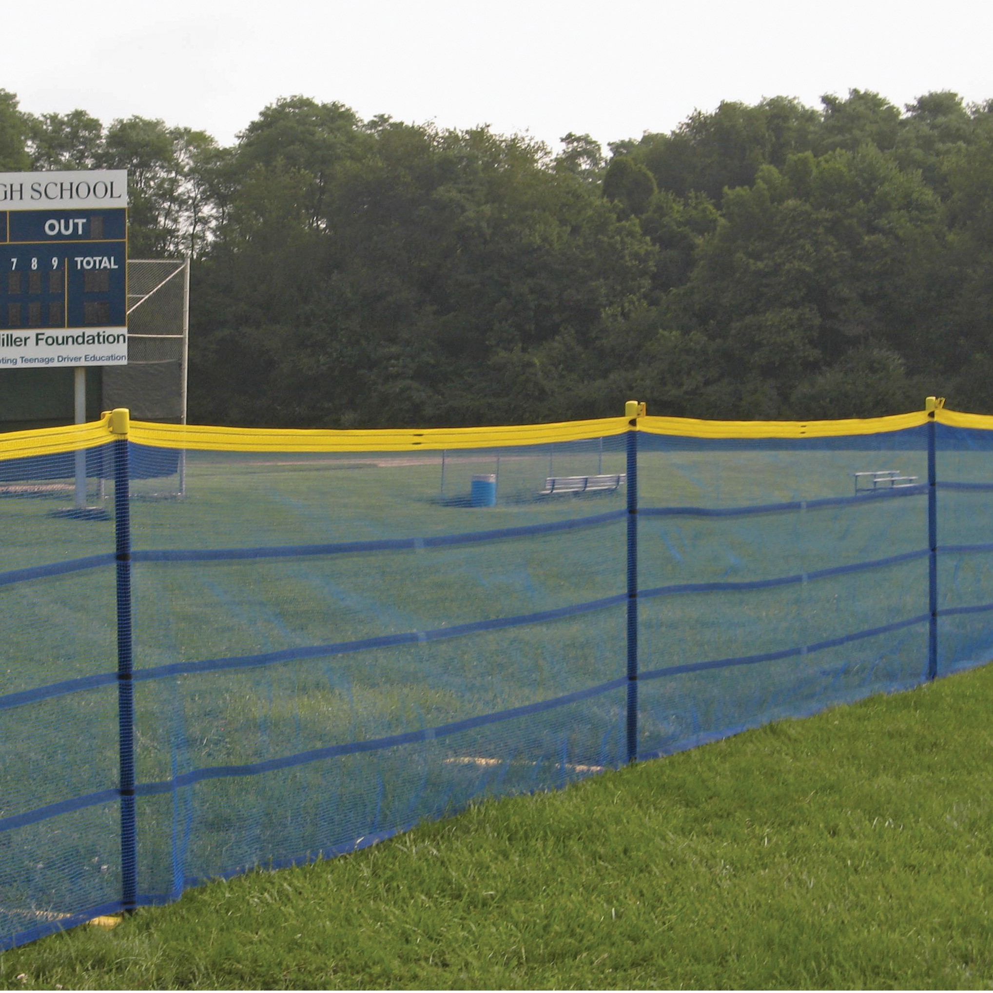 Above-ground fence in field